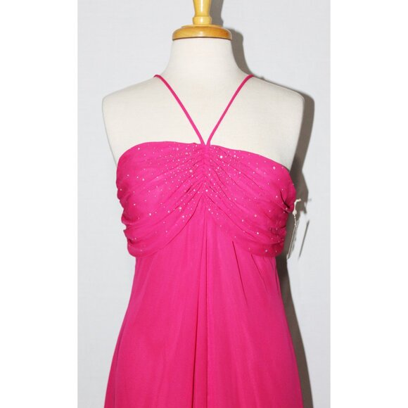 NWOT Eureka #1111-Chiffon High-Low Vintage Formal Dress-SIZE XL-FUCHSIA-NEW - Picture 4 of 6